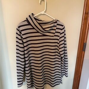 Striped Gray and Black Women's Sweater